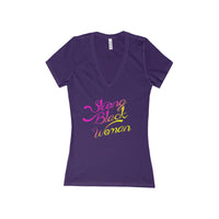Strong Black Women Deep V-Neck Jersey Tee