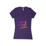 Strong Black Women Deep V-Neck Jersey Tee