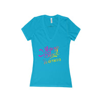 Strong Black Women Deep V-Neck Jersey Tee