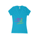 Strong Black Women Deep V-Neck Jersey Tee