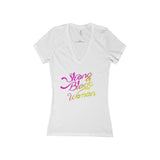 Strong Black Women Deep V-Neck Jersey Tee